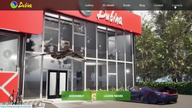 Установка парковки Мини-завода в 3D-конструкторе Dubina