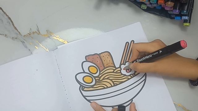 Coloring Cute Ramen 🍜 | Satisfying Coloring ASMR