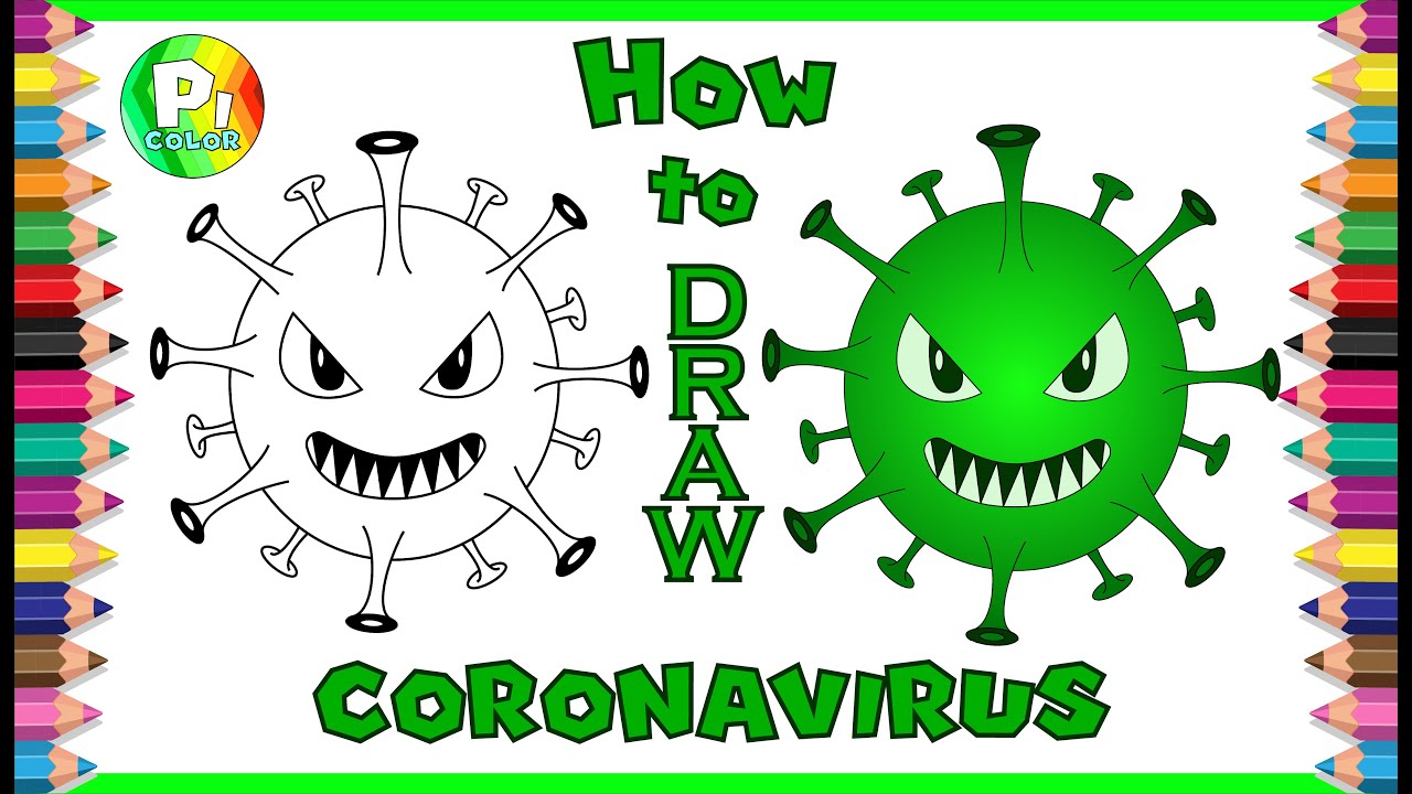How to draw Coronavirus - Step by step - Рисуем Коронавирус