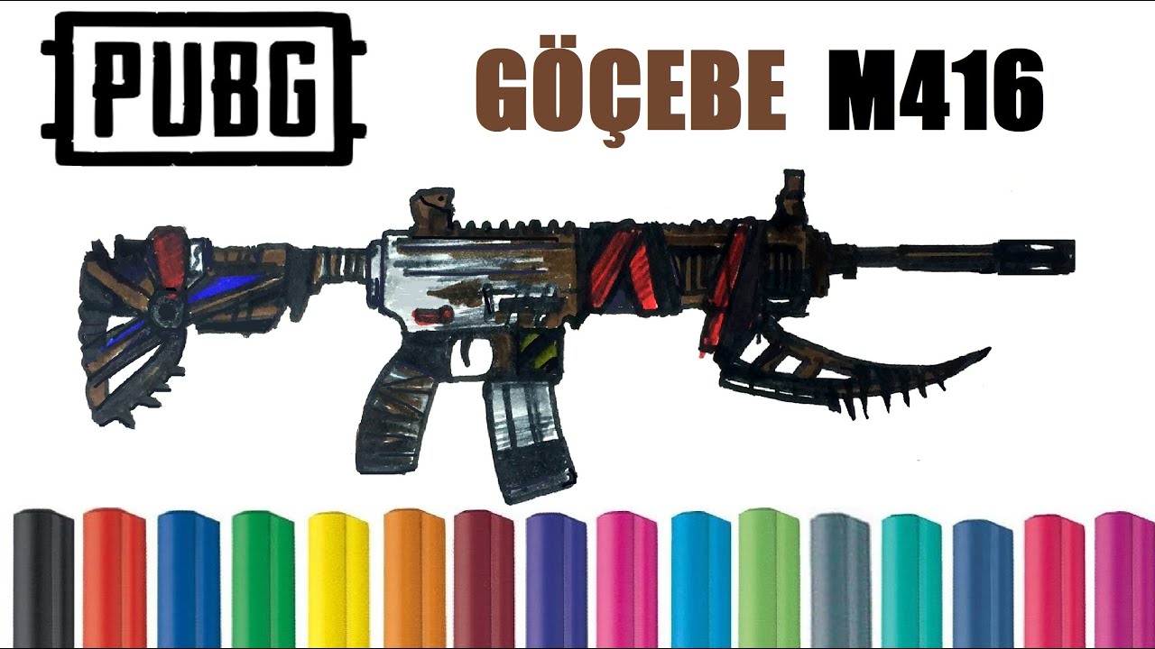 Easy Drawing Pubg Mobile M416 I Kolay Göçebe M416 Çizimi I Pubg Silahları Nasıl Çizilir?