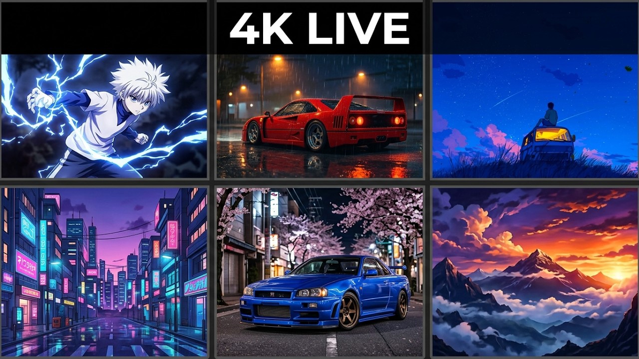 Anime & JDM 4K Live Wallpapers — Killua, Ferrari F40, Lofi & More 🌙