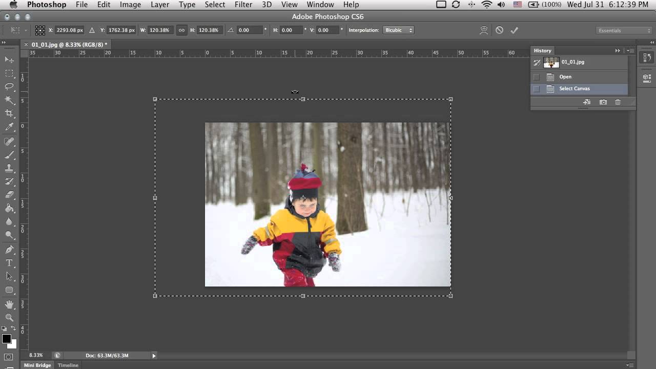 Photoshop | 1.4 | Кадрирование с помощью Free Transform