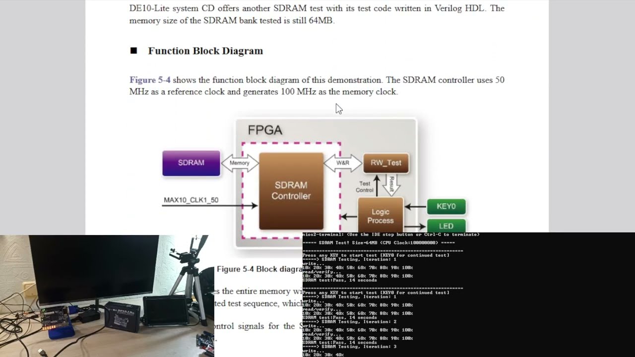 DE10-Lite SDRAM Test In NIOS2 User Manual Продолжение прогонки мануала на железе 2023 10 12!