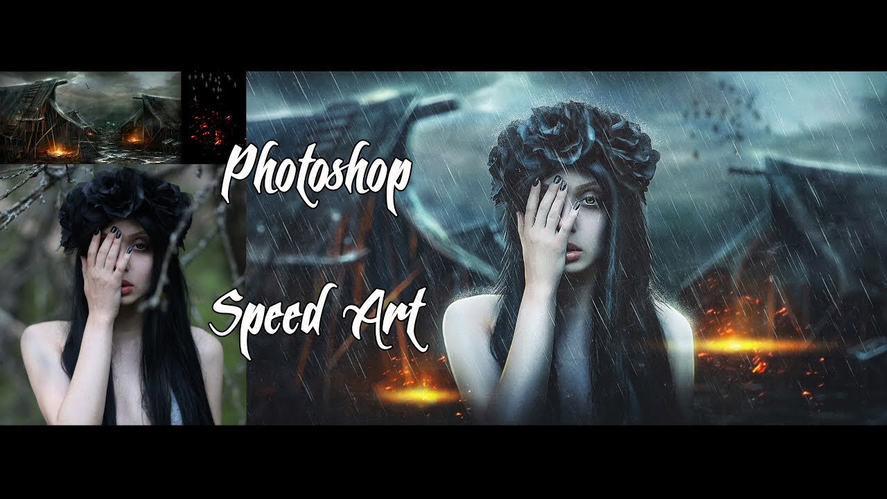 Photoshop Speed Art Обложка трека группы КОТ-БАЮН Беда