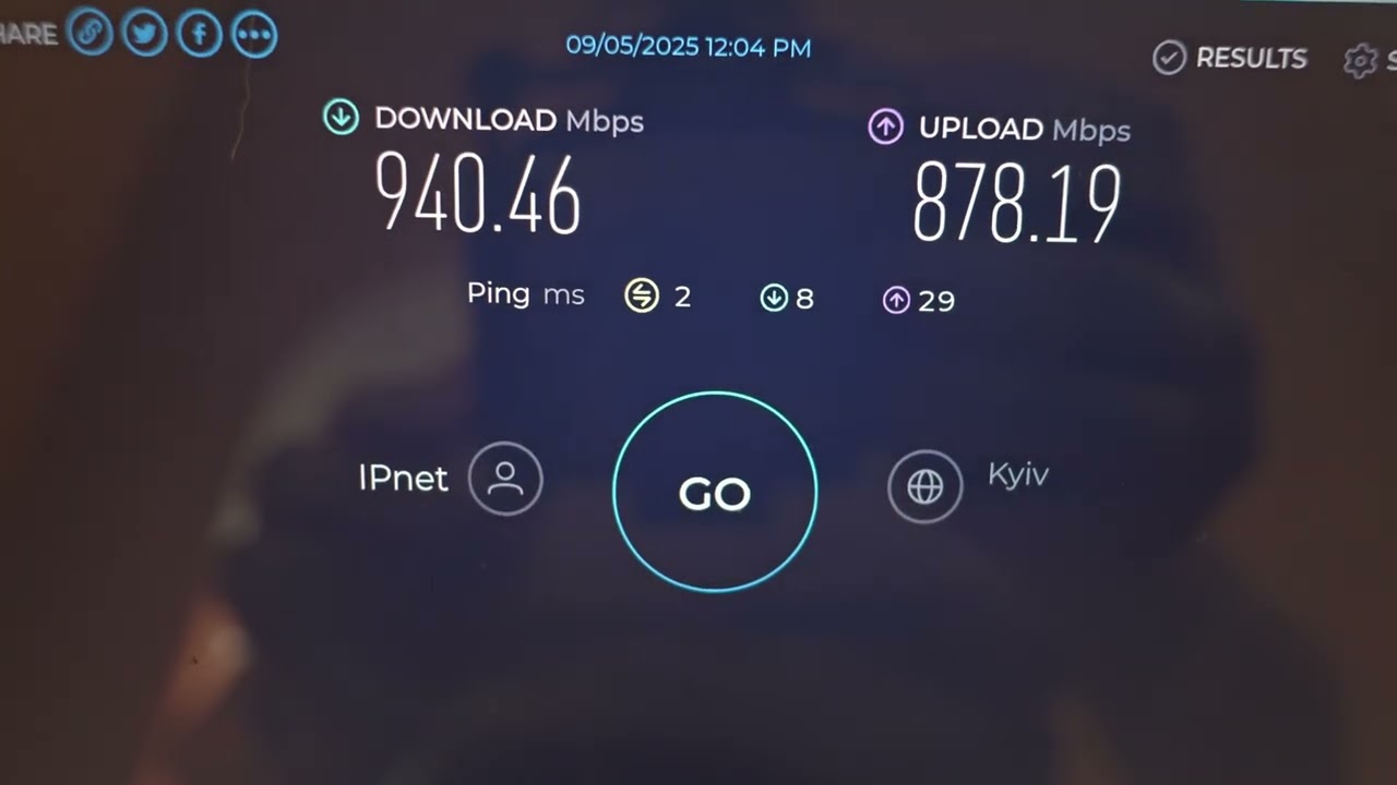 Тест скорости GPON провайдера Ipnet.ua