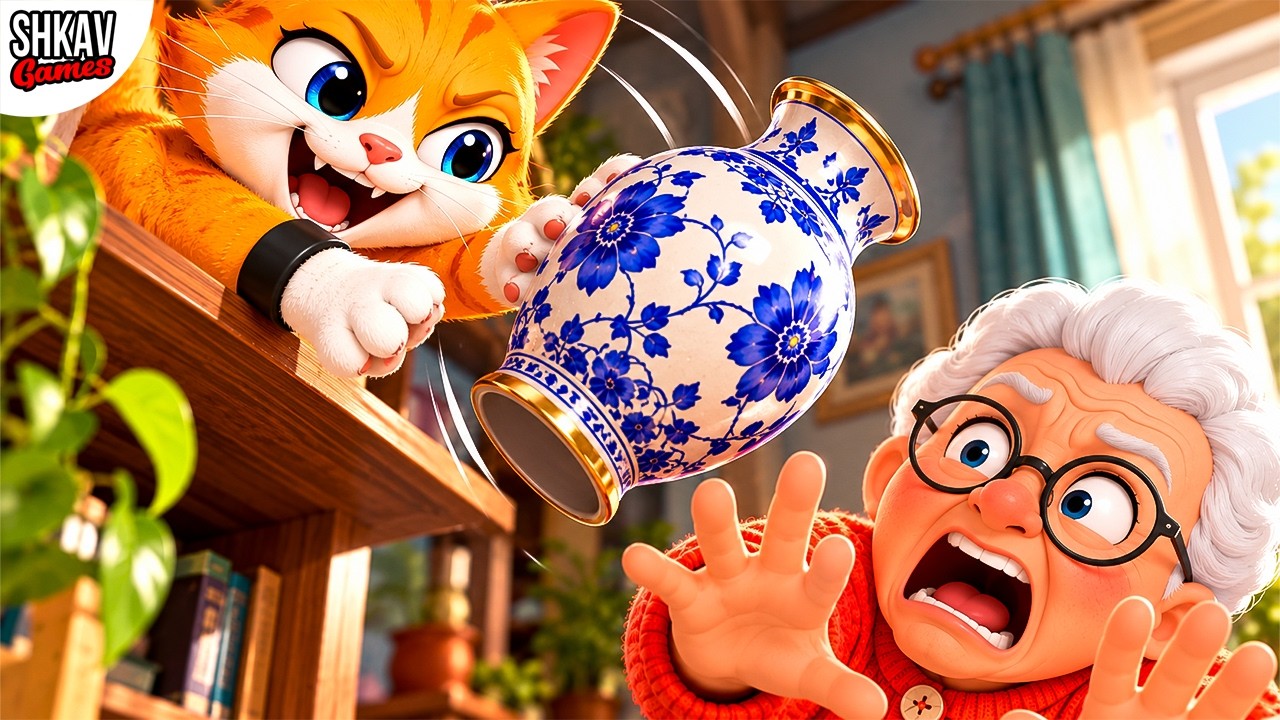 БАБУЛЯ УСТРОИЛА КОТУ ЧЕЛЛЕНДЖ! Всё вышло из-под контроля...  I Am Cat VR