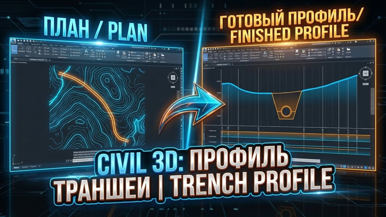 Civil 3D: Как построить Продольный Профиль траншеи?  How to create a Pipeline Profile