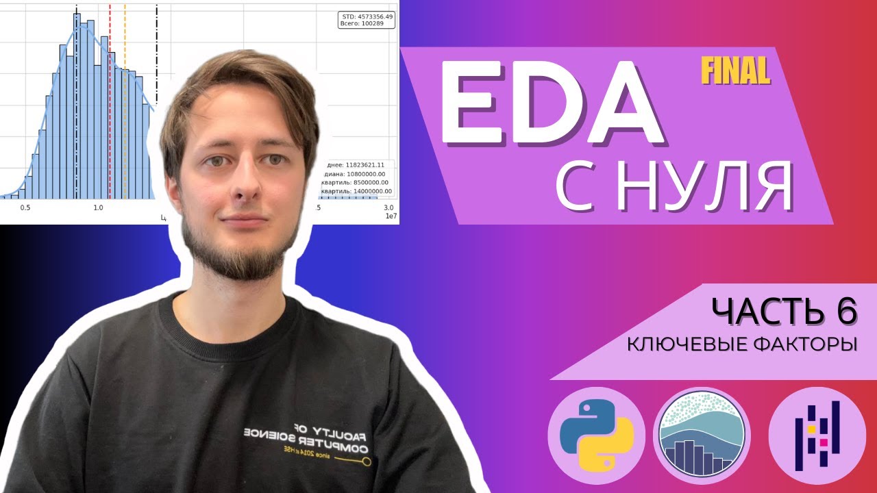 EDA с нуля | часть 6 FINAL: Визуализация целевой переменной и важных признаков. Итоги курса