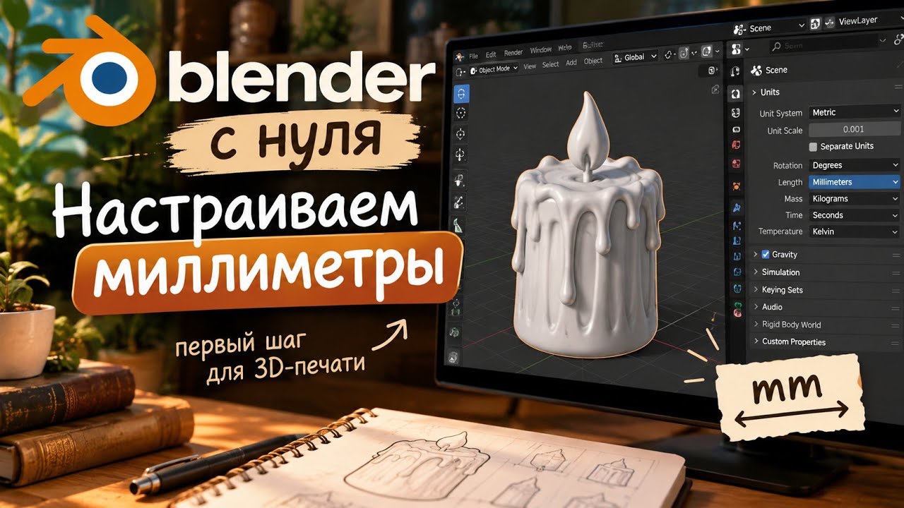 Урок 1. Настройка Blender и первые движения.