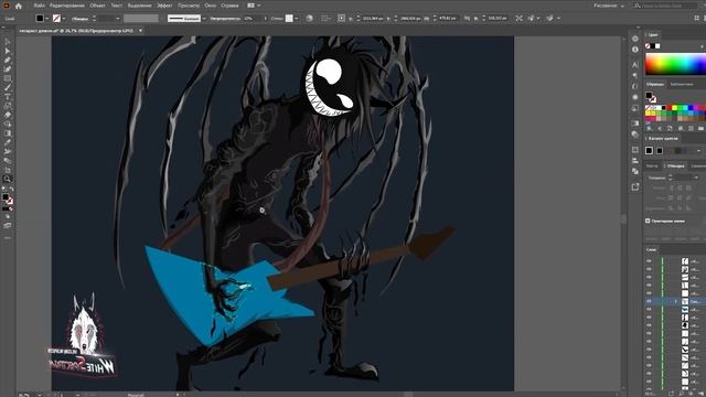 Speedpaint Rock Devil | Speed Art In Illustrator | арт для стримера / оформление твич