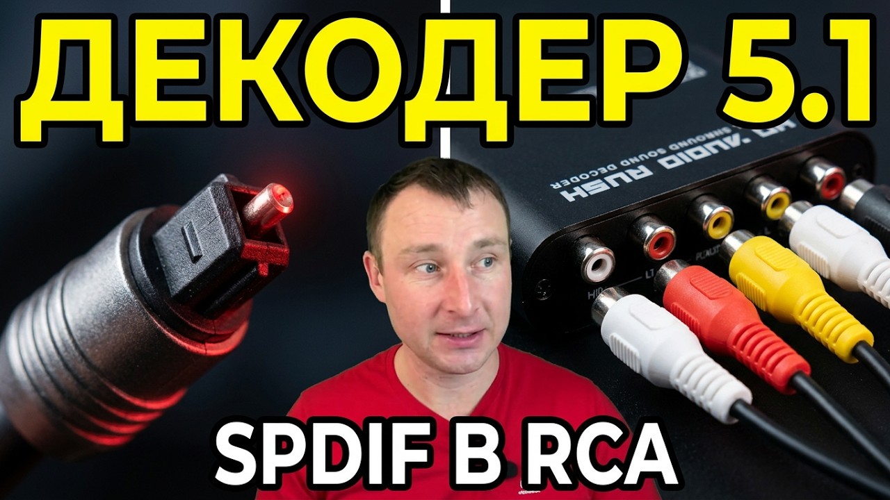 Оптический аудио декодер звука с оптики SPDIF в Rca аналоговый звук 5.1ch. ТЕСТЫ И ПОДКЛЮЧЕНИЕ