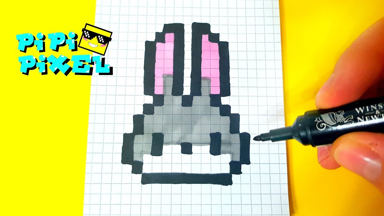 RABBIT KAWAII PIXEL ART HOW TO DRAW ! МИЛЕНЬКИЙ ЗАЙЧИК РИСУЕМ ПО КЛЕТОЧКАМ !Handmade Pixel Art
