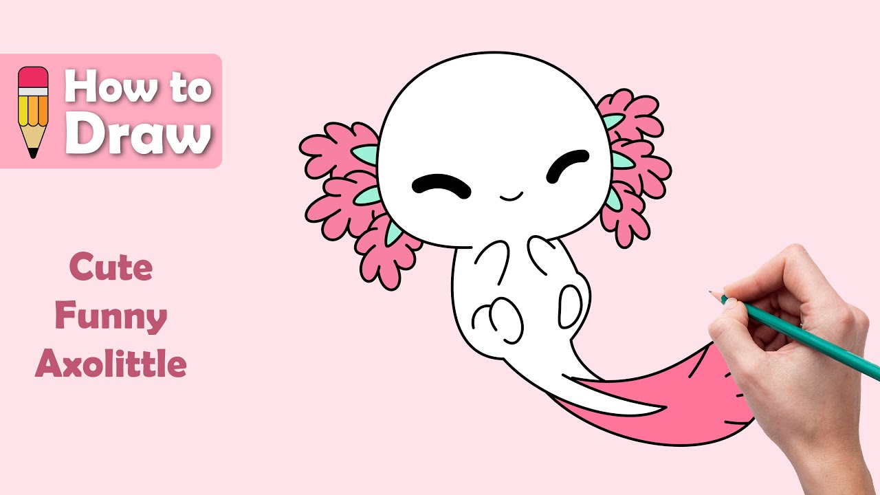 🐟 Draw Your Own Cute Funny Axolittle! Step-by-Step Guide #ArtTutorial