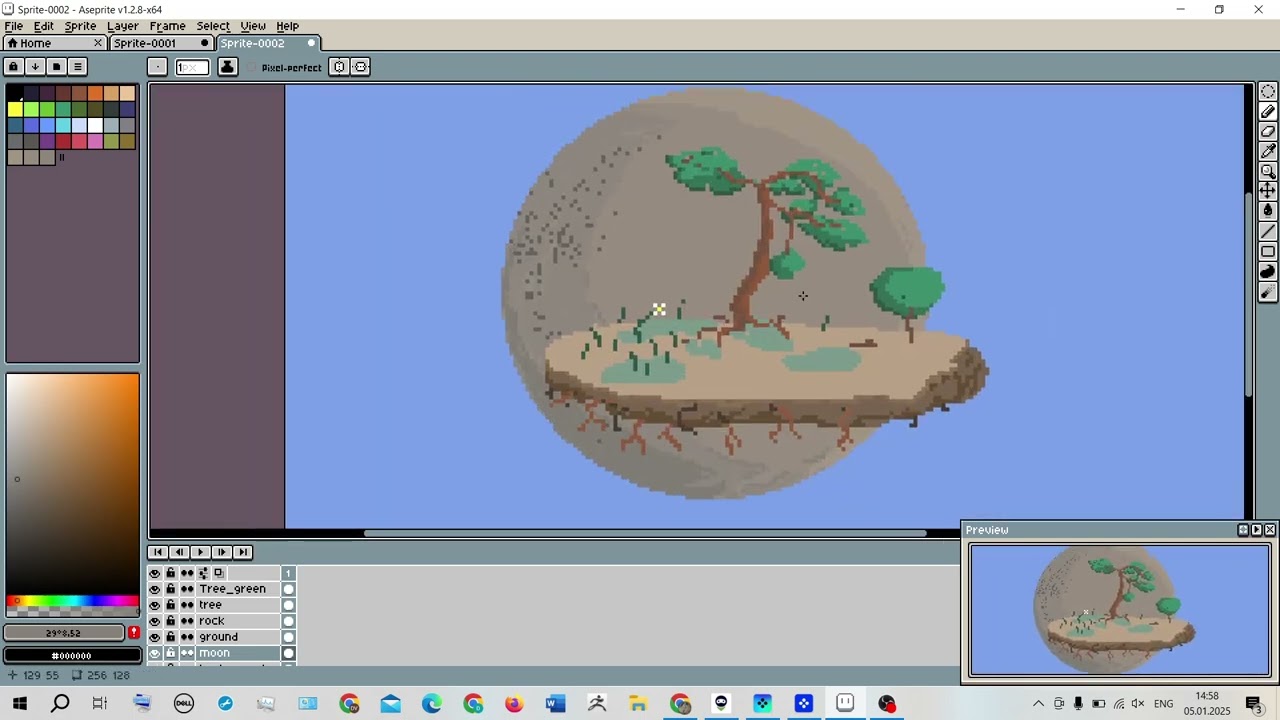 Превью для канала. Спрайт #pixelart #blender3d #aseprite