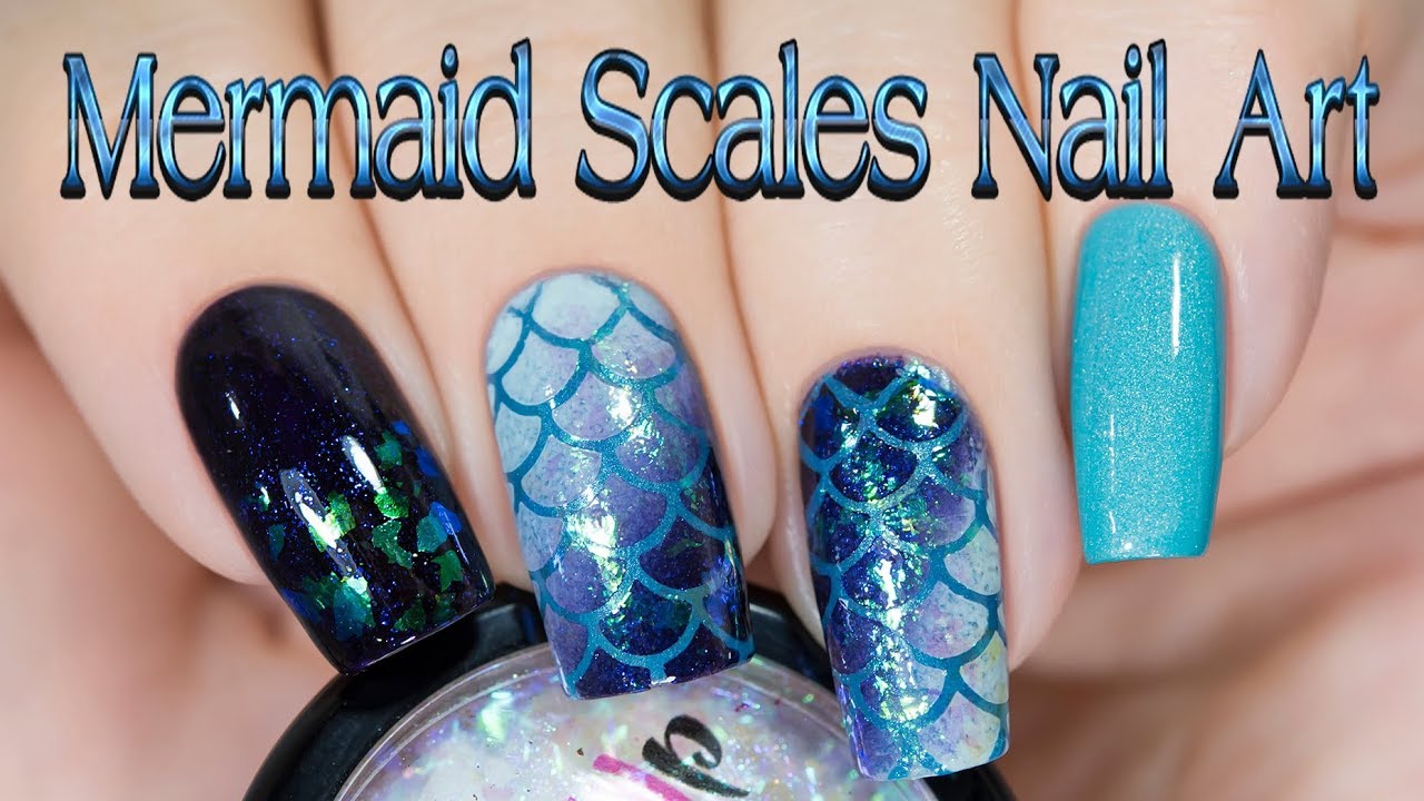 Mermaid Scales Nail Art  Дизайн ногтей Чешуя Русалки