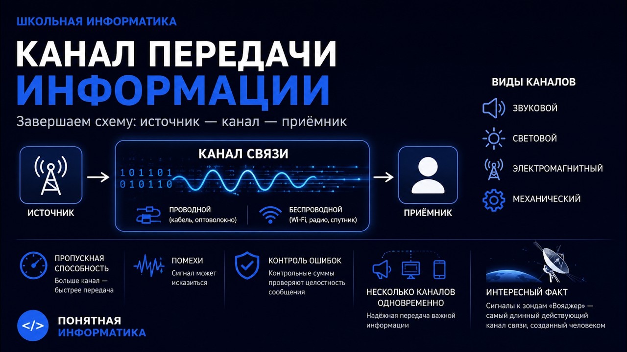 Канал передачи информации — что связывает источник и приёмник