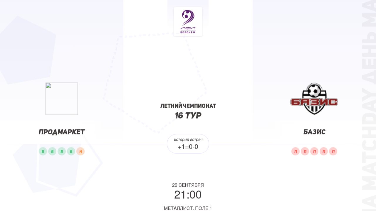 Продмаркет × Базис. Суперлига. Летний чемпионат