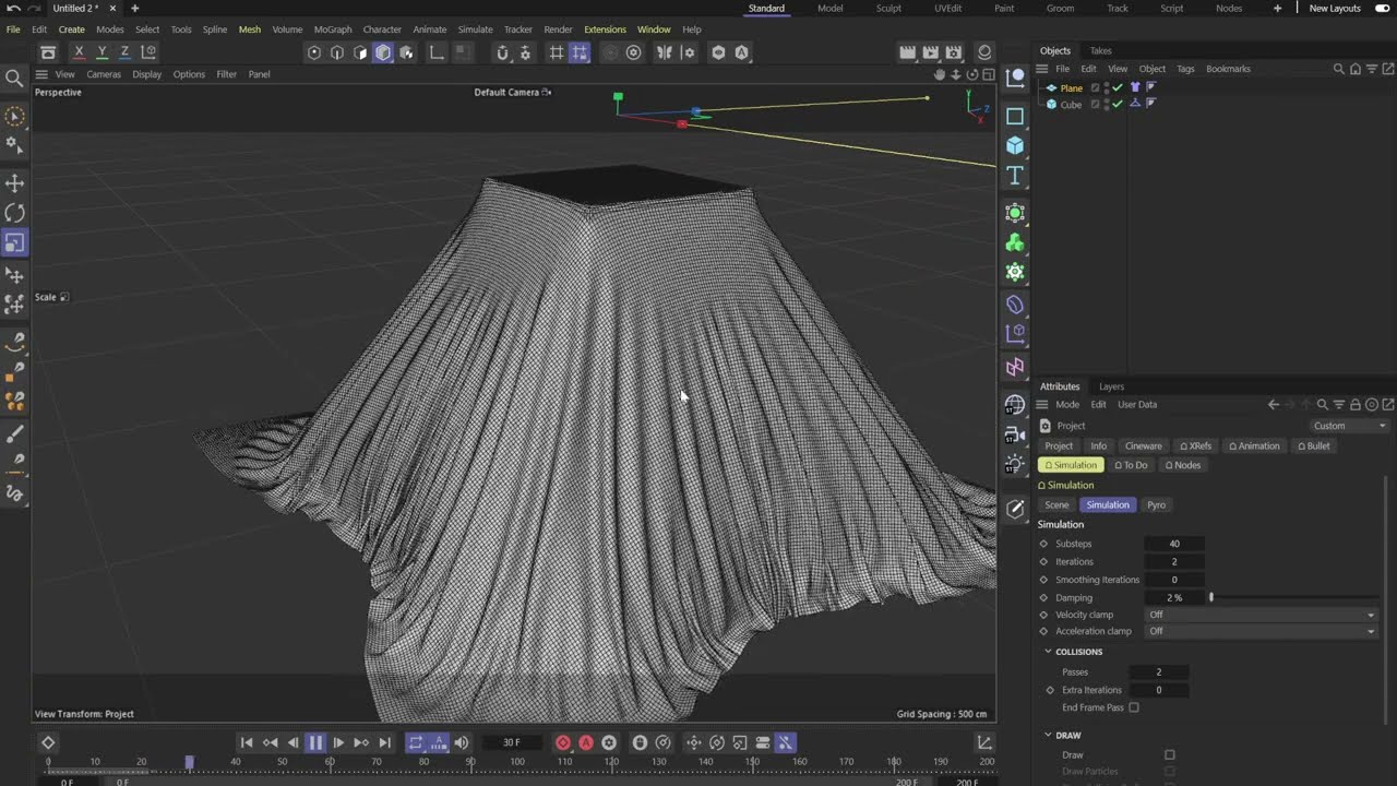 Эффектная презентация здания Урок в CInema 4D Стягивание ткани
