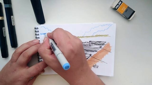 Раскрашиваю черно белый скетч I Coloring a black and white sketch
