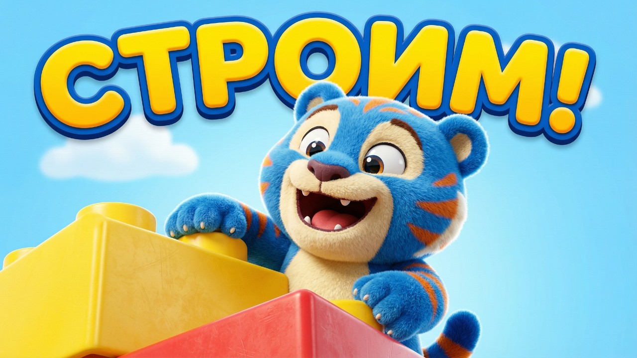 ТИГРИК ВОДИТ КРАН! 🎵 Строит дом и город | Учим машинки!