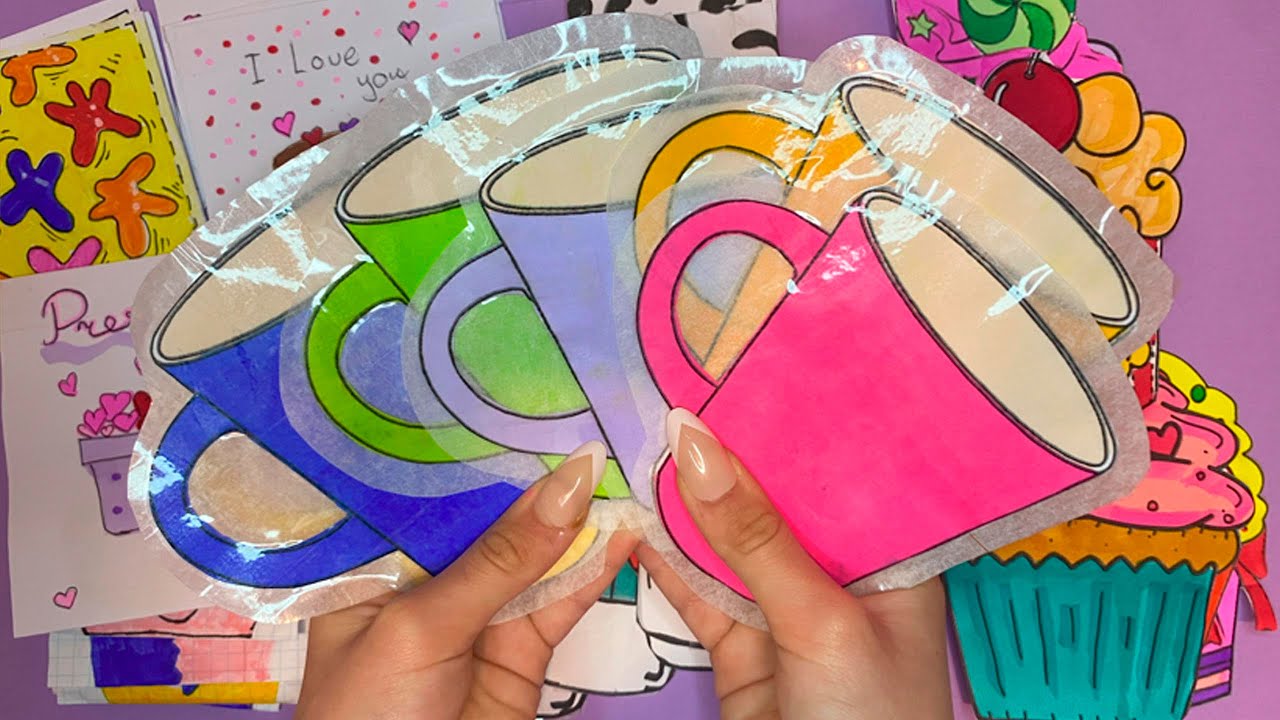 Коллекция чашки с декором DIY Paper Craft Wallpaper On Telephone #diy #crafts #asmr #stickers
