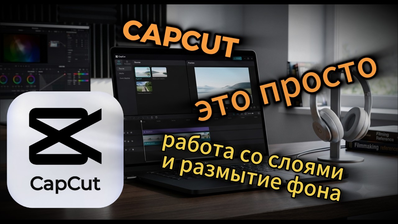 Как сделать размытие фона в CapCut на ПК: Работа со слоями