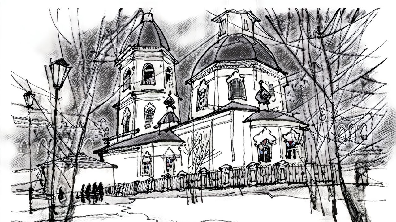 Городская зарисовка пером 03.03.2023 2 Пленэр UrbanSketching and Teaching Pen black ink