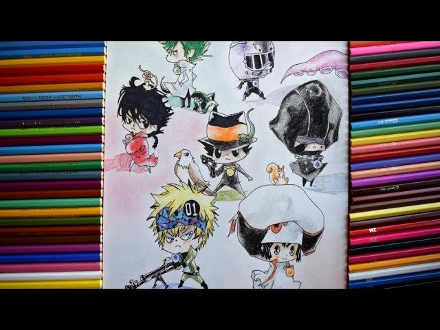 Speed Anime Drawing! Katekyo Hitman REBORN!!! - Arcobaleno / Репетитор - Киллер Реборн! - Аркобалено