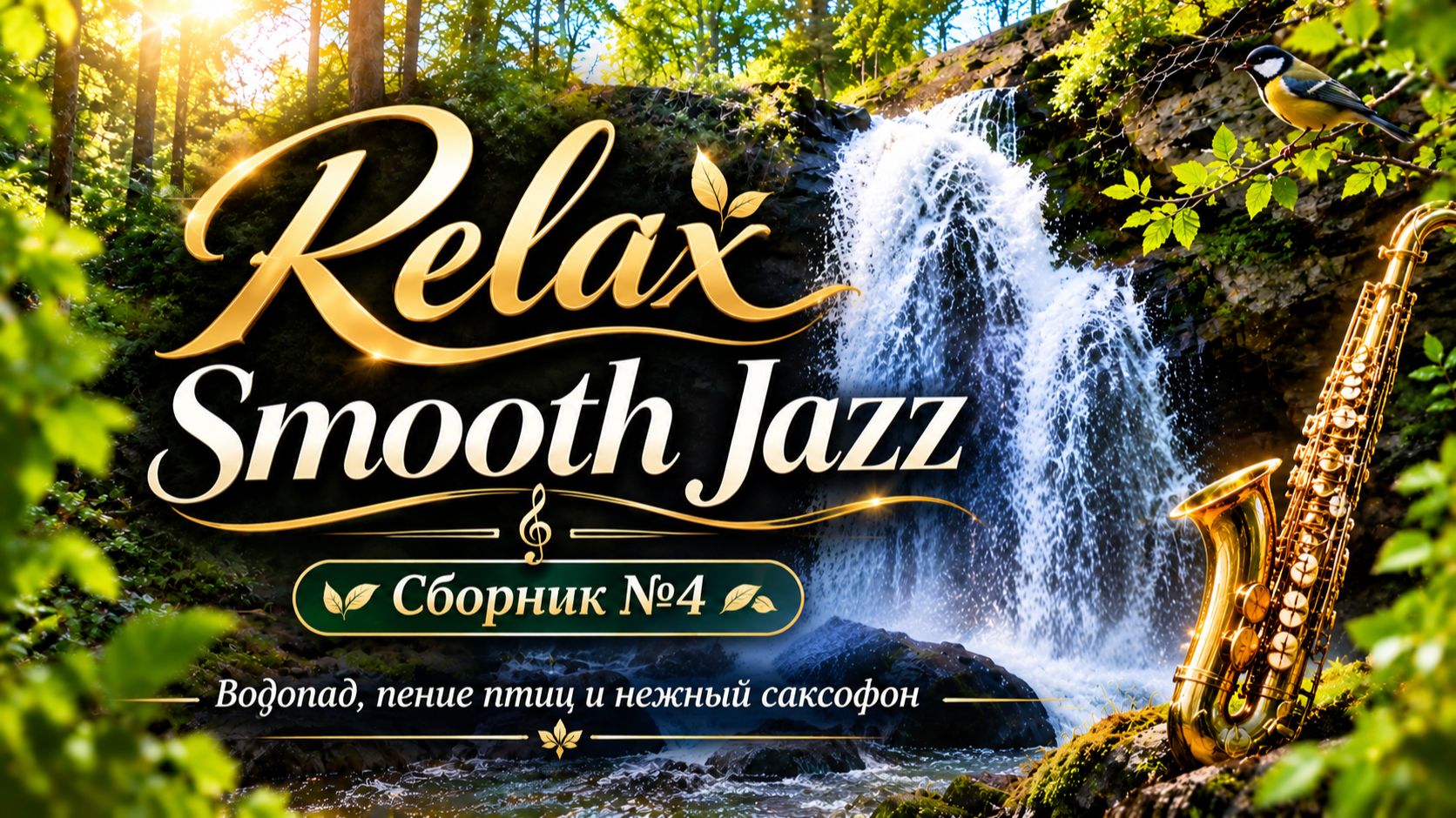 🎵 RELAX JAZZ СРЕДИ ЛЕСА И ВОДОПАДА — НЕЖНЫЙ САКСОФОН, ПЕНИЕ ПТИЦ И РОМАНТИЧЕСКАЯ МУЗЫКА ДЛЯ ДУШИ