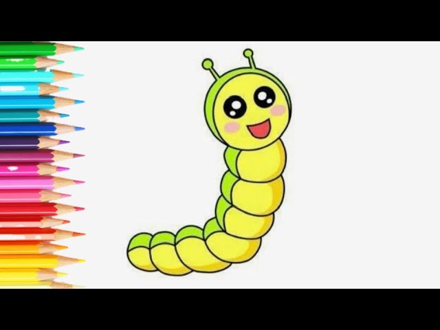 🌟 Как легко нарисовать гусеницу🖍️ Раскраска гусеницы | Развивающее видео для детей