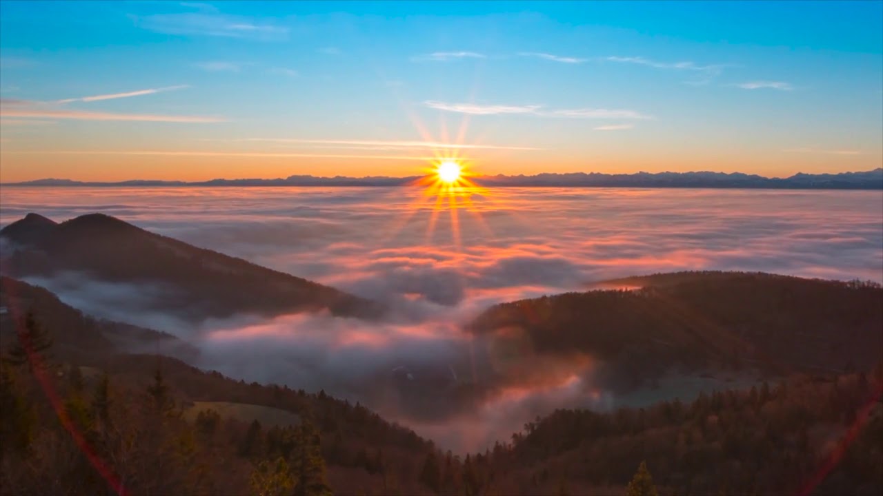 ВОСХОД СОЛНЦА 4K FULLHD ULTRA HD Sunrise Красивое видео 4K FULL HD КРАСКИ I РАДУЕТ ГЛАЗI