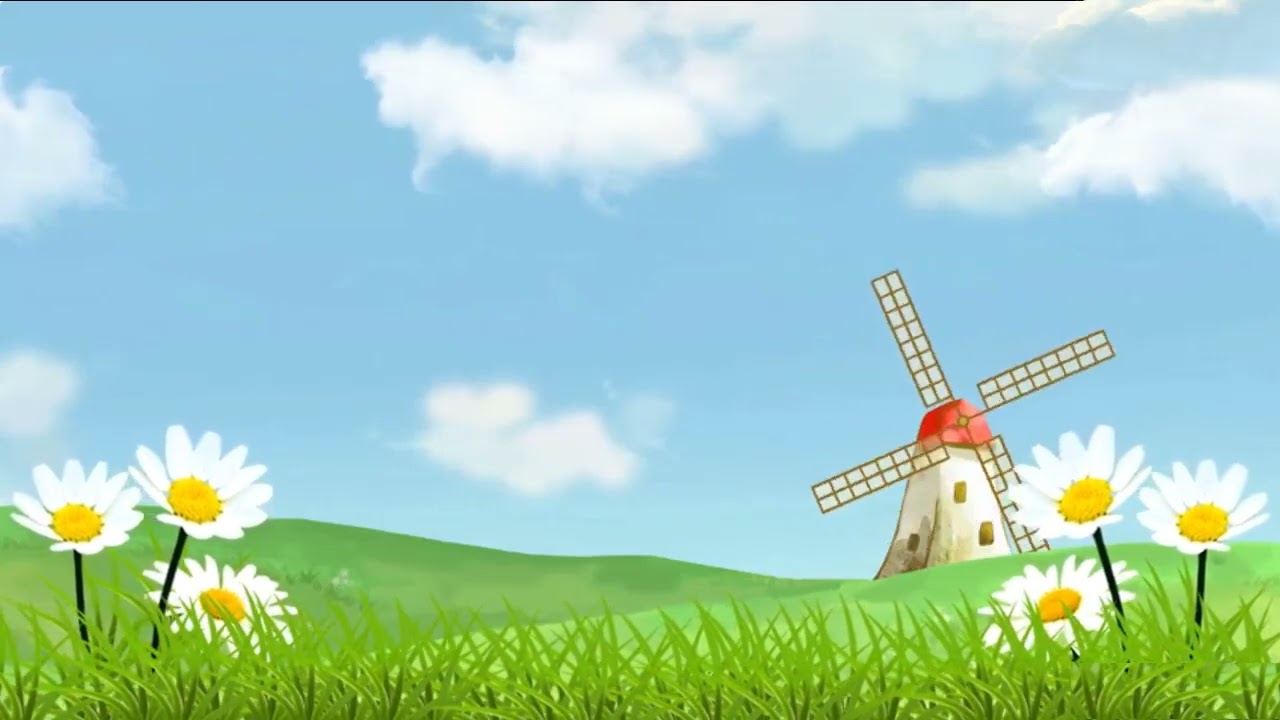 Футаж Мультяшная летняя полянка Background Summer Glade