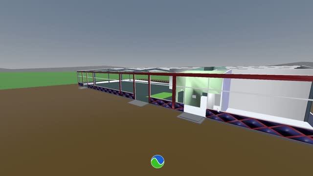 Установка стен Мини-завода в 3D-конструкторе Dubina