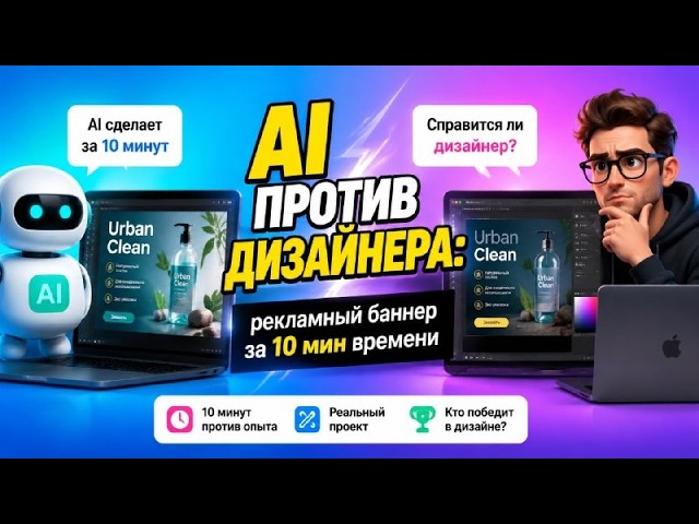 AI против дизайнера: рекламный баннер за 10 мин времени #ai #ии #дизайн #веб-дизайн