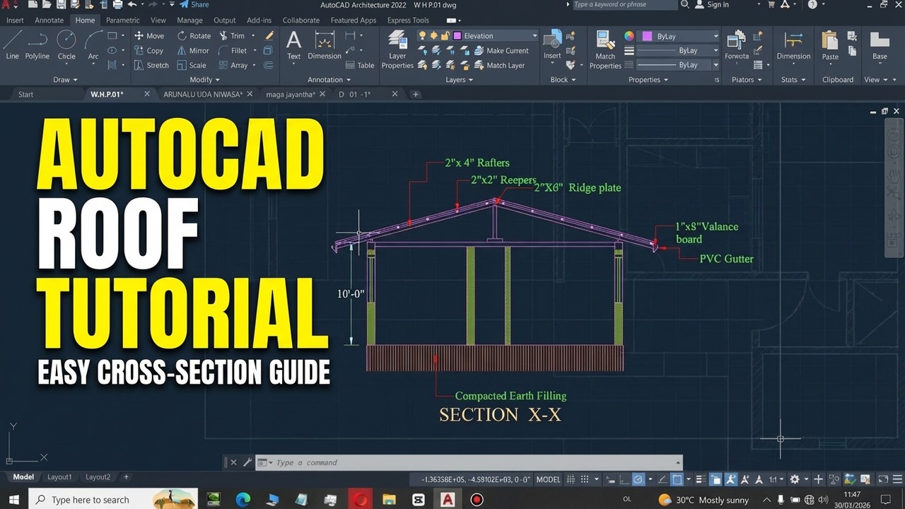 Complete Roof Construction In CAD