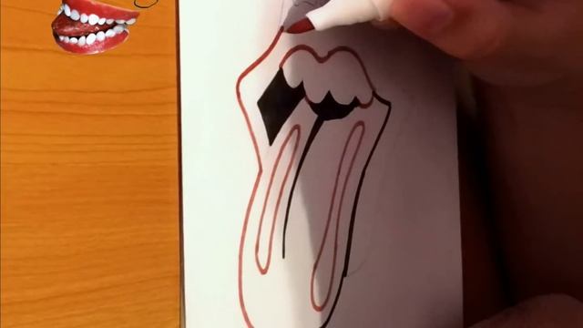 Как рисовать ROLLING STONES Logo Easy