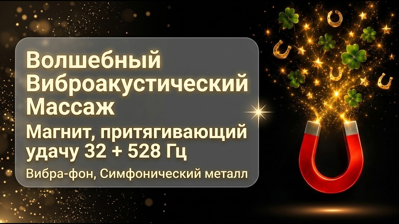 Это Видео Пришло К Тебе Сейчас: Виброакустический Массаж Магнит Удачи 32 и 528 Гц