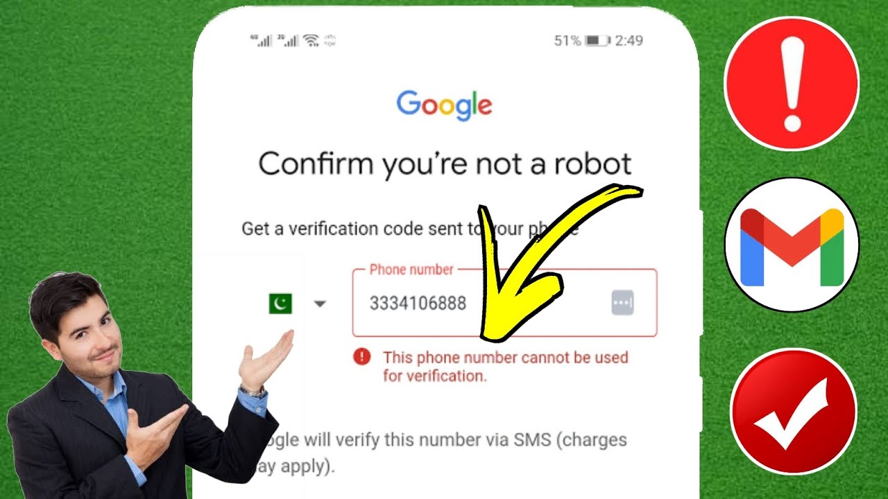 Как исправить Этот номер телефона нельзя использовать для проверки учетной записи Gmail (2024)