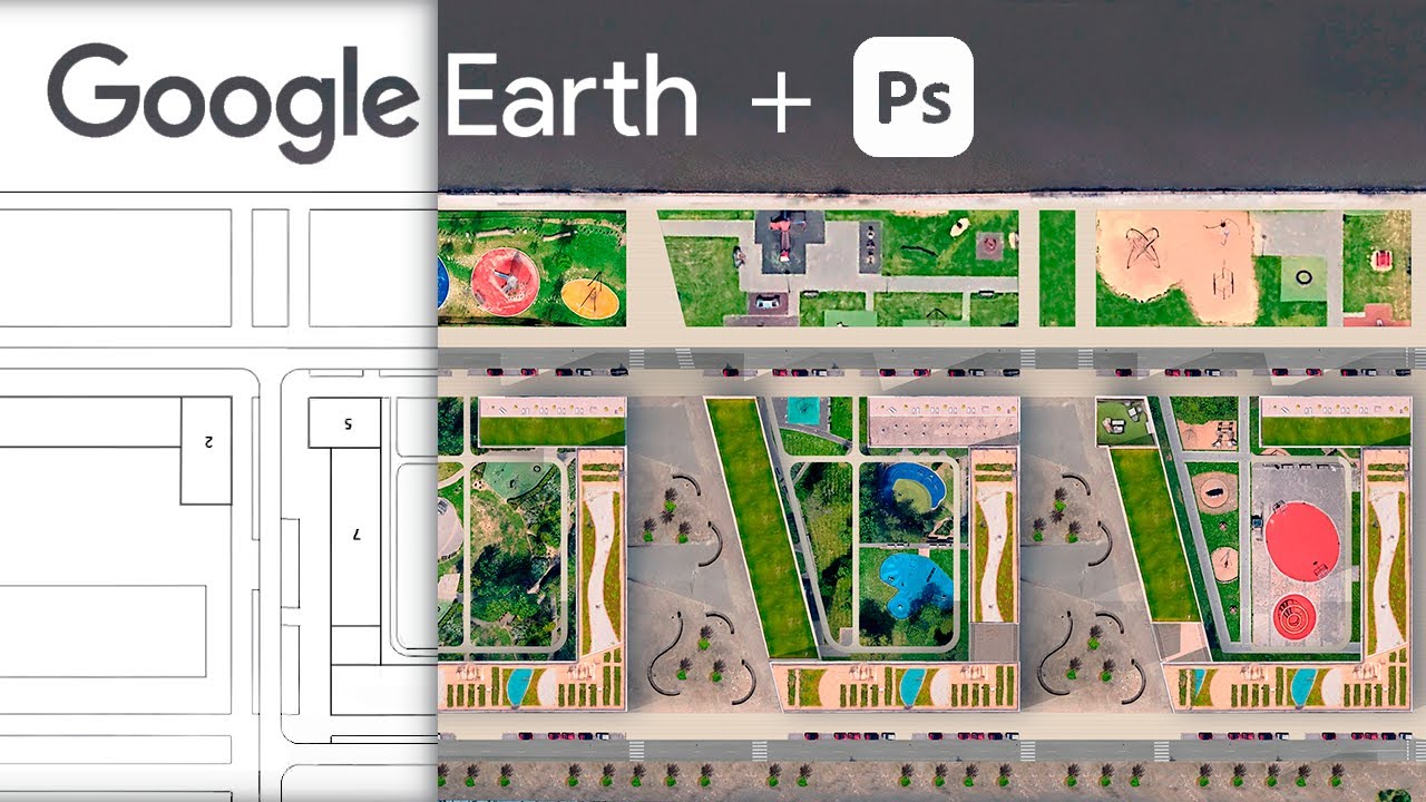 Google Earth + Adobe Photoshop для реалистичного оформления генплана