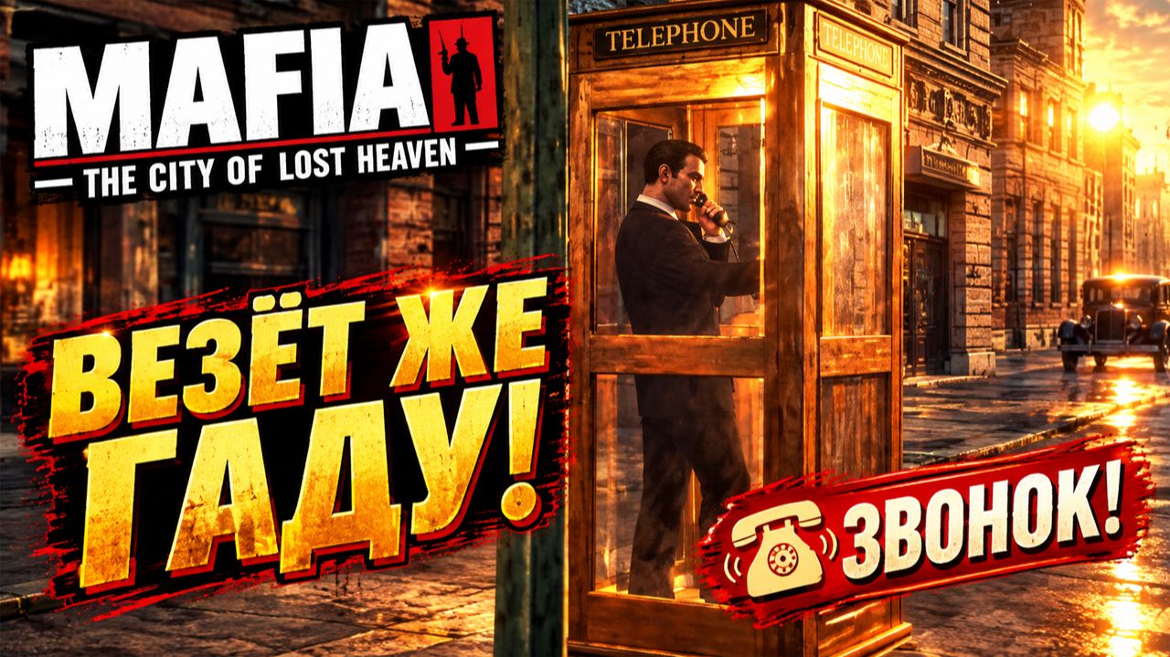 ВЕЗЁТ ЖЕ ГАДУ!ЗВОНОК!MAFIA THE CITY OF LOST HEAVEN-ПРОХОЖДЕНИЕ БЕЗ КОММЕНТАРИЕВ!МАФИЯ 1 НУЛЕВЫХ