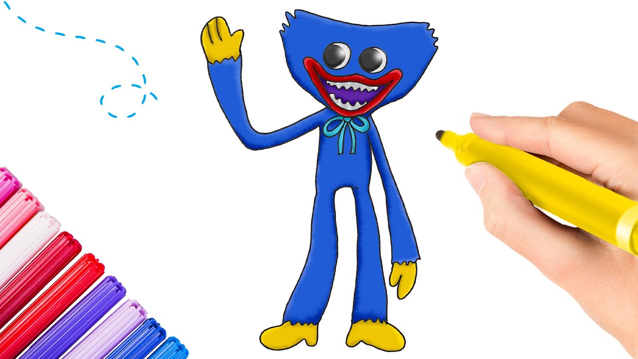 How To Draw Huggy Waggi? Как нарисовать Хагги Вагги? Cómo Dibujar A Huggy Waggi?