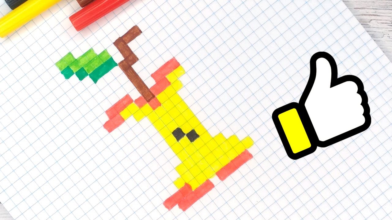 Как Рисовать Яблоко по Клеточкам В Ускорении / How To Draw An Apple Pixel Art