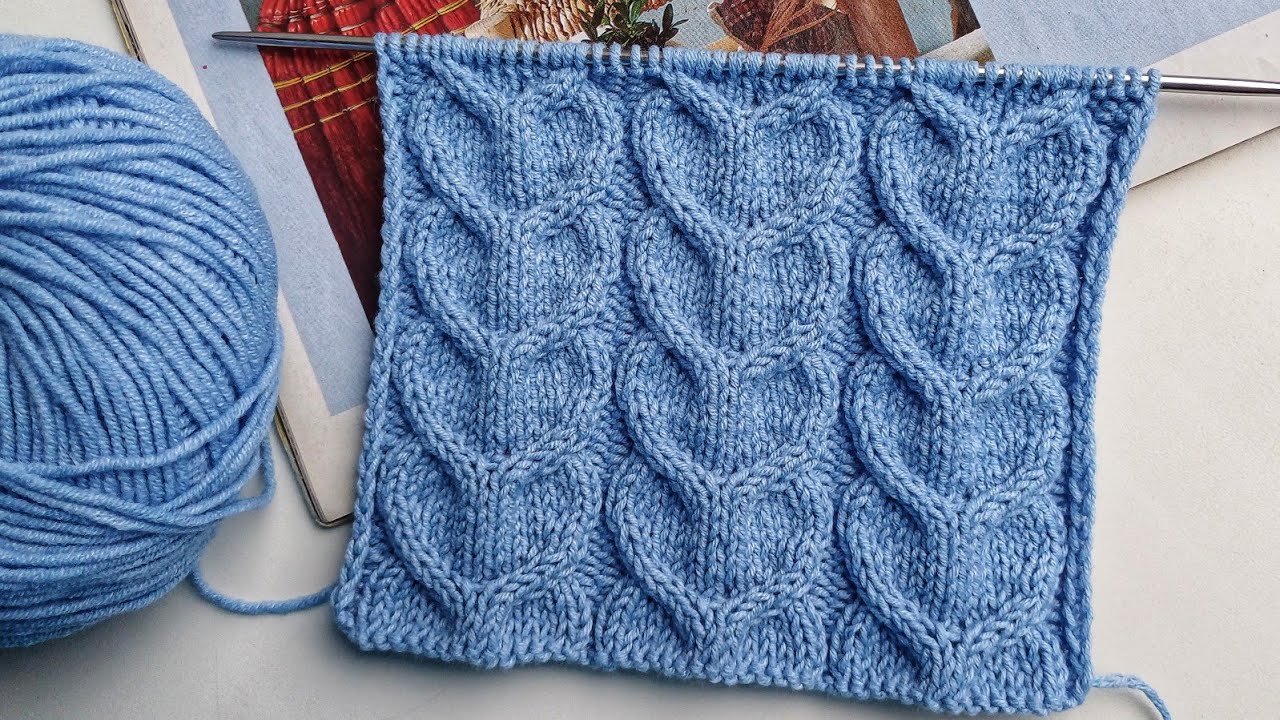  Рельефные Сердечки Схема узора Relief pattern Hearts
