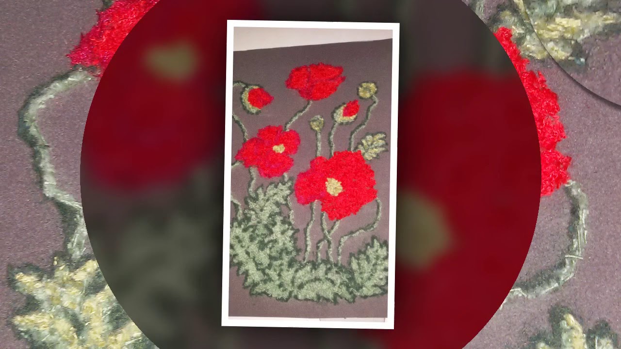 Я рисую стрижеными нитками. Маки.