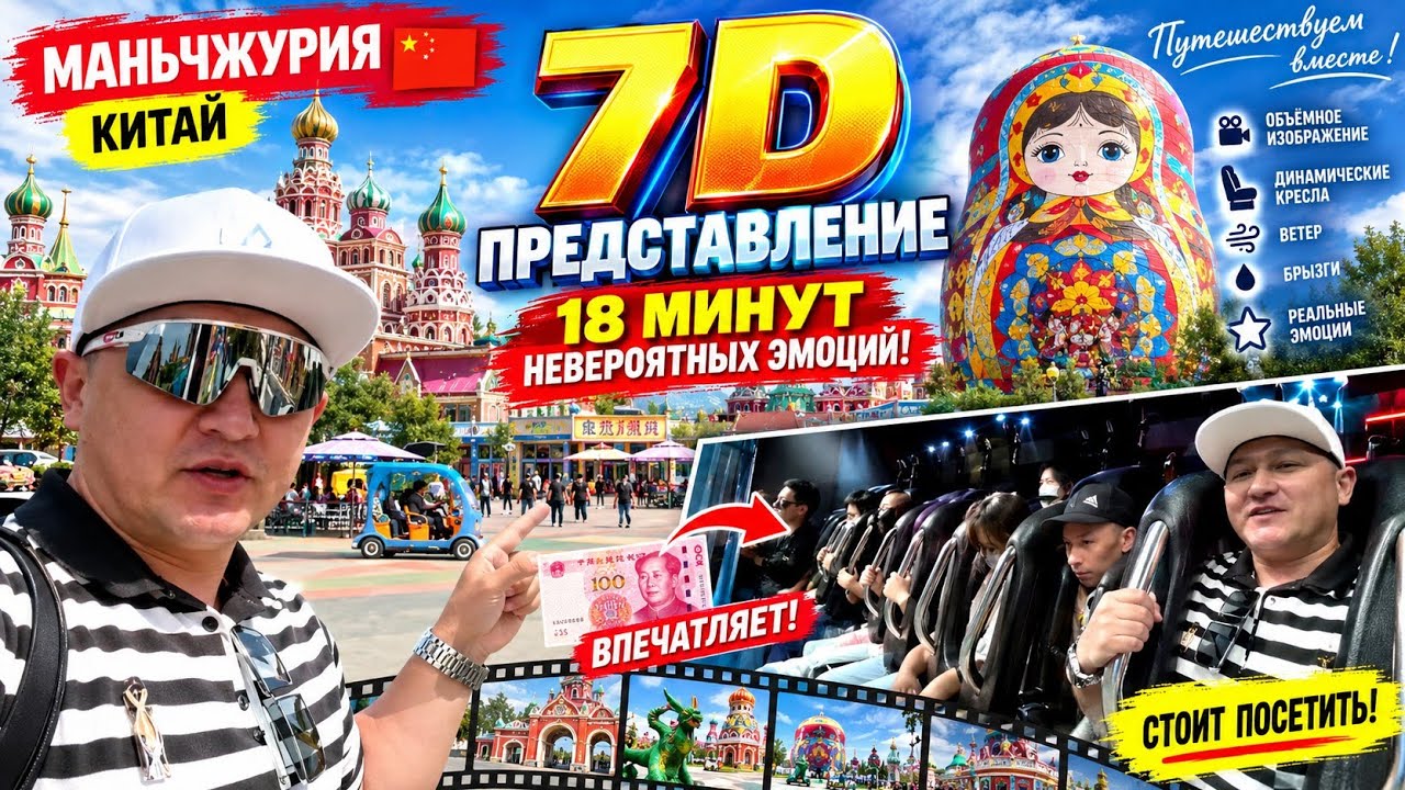 7D в Маньчжурии 🇨🇳 | 18 минут невероятных эмоций! Динамические кресла и спецэффекты