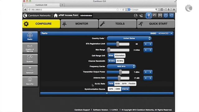 EPMP 1000 Configuring An Access Point For GPS Synchronization