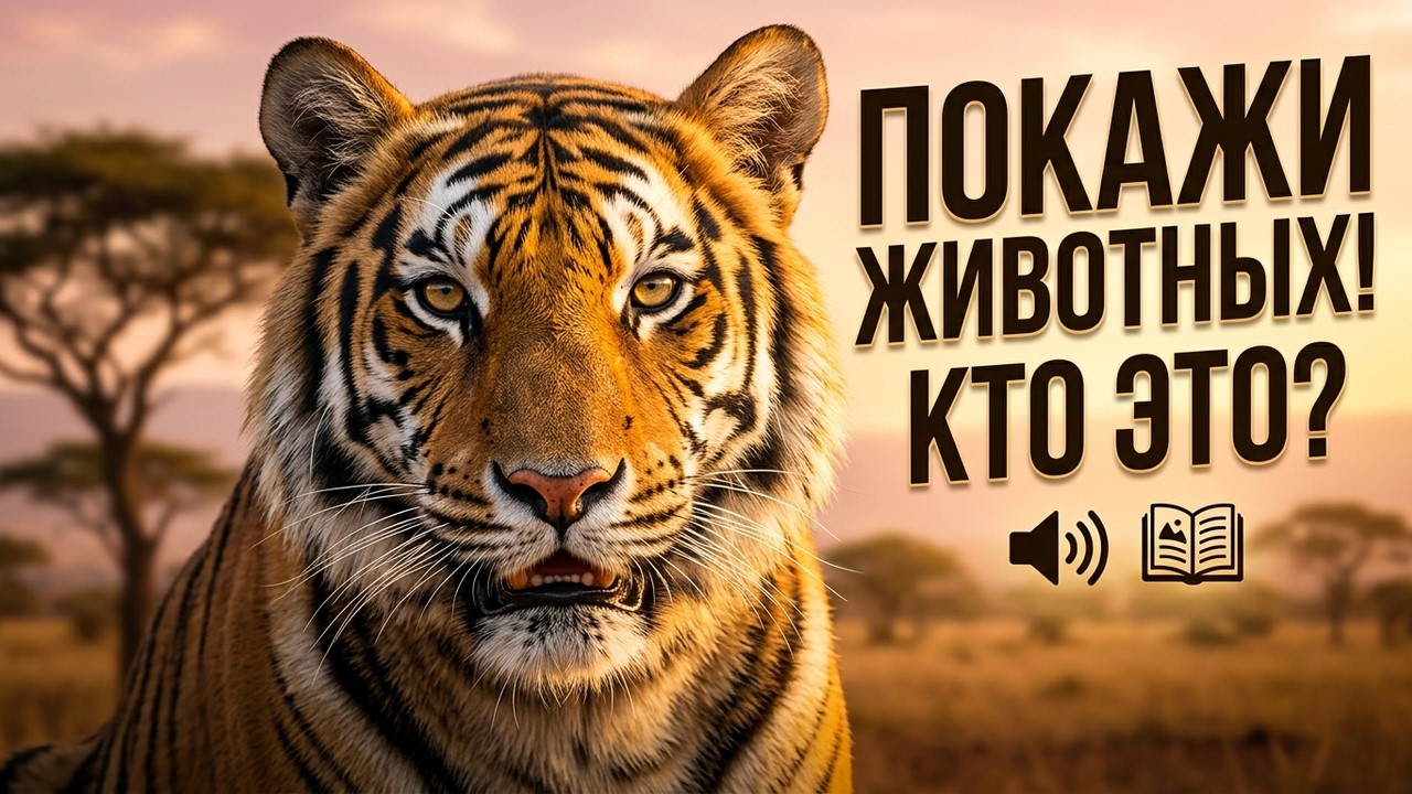  Кто живет в Саванне? Как говорят дикие животные Африки для малышей.