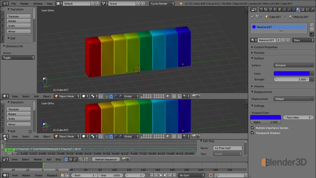 Аудиовизуализация в Blender