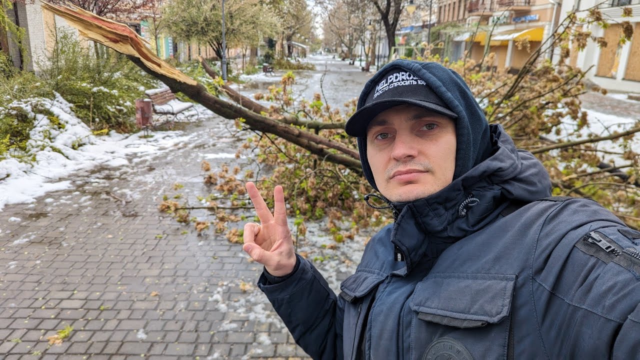 Стихия в Херсоне: снова зима! Ветер, снег, поваленные деревья / Блогнемастера