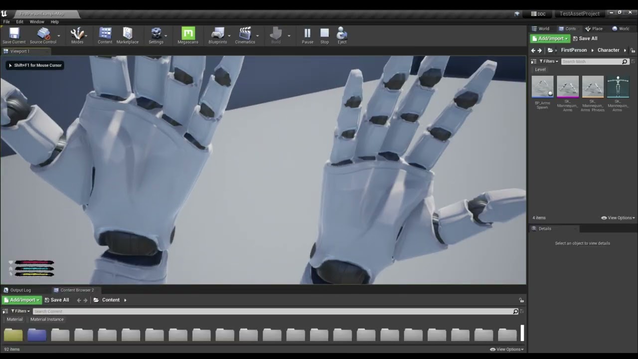 UE4 - Как закрыть лицо руками (и поплакать)